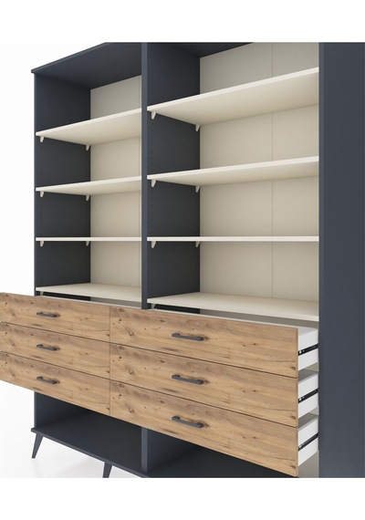 Hyperion Gardrop 8 Raflı 6 Çekmeceli 176x44x221 Antrasit-aytaşı/çam Aytaşı/çam Hyperion Gardrop 8 Raflı 6 Çekmeceli 176x44x221 Antrasit-aytaşı/çam Aytaşı/çam