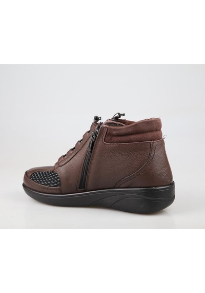 Castle Black 42645 Hakiki Deri Ortopedik Kahve Kadın Bot Kahve