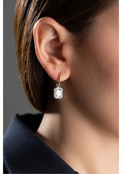 Çekirdekjewelry 925 Ayar Gümüş Baget Taşlı Küpe Çok Renkli