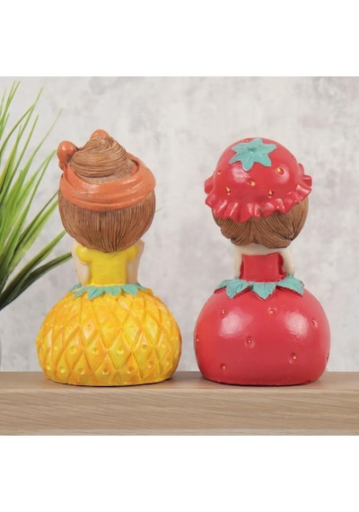Ayakları Sallanan Ananas Çilek Gövdeler Biblo Dekoratif Hediye Ürün Vitrin Süsü Ev Hediyesi 20 Cm.