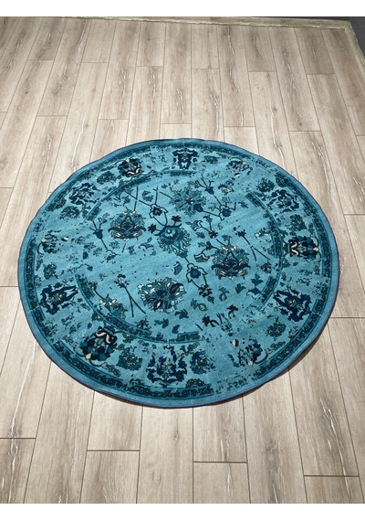 Merinos Halı Daire Halı Kaymaz Tabanlı İnce Halıfleks 150x150