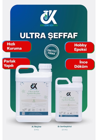 Erkon Kimya Ultra Şeffaf Hobby Epoksi 7.5 Kg