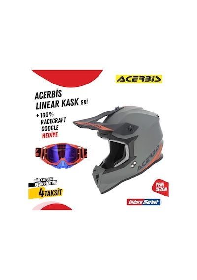 Acerbis Lınear 22.06 Solıd Cross Kask Gri