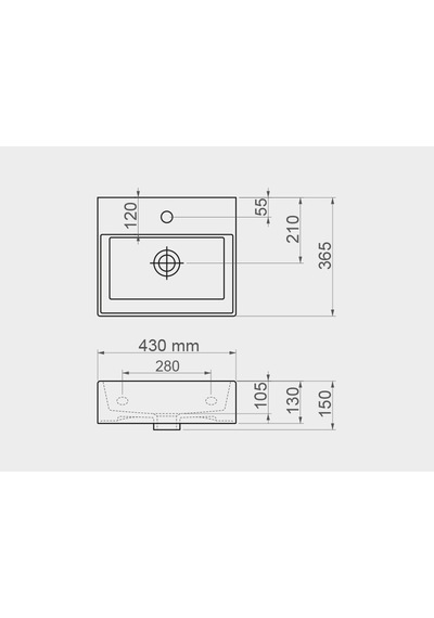 Lapino Daphne 43 Cm Tezgah Üstü Lavabo Beyaz