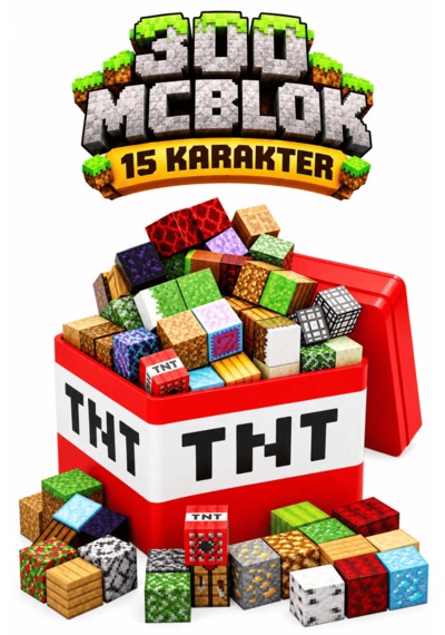 Tht Kutulu Minecraft Manyetik Blok Seti - 300 Parça + 15 Karakter