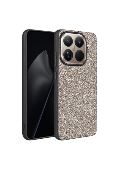 Onegif Xiaomi Mi 15t Pro Bright Simli Kapak - Gümüş Renkli