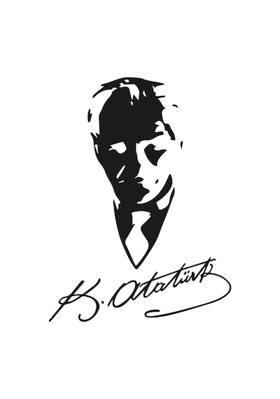 Mustafa Kemal Atatürk Imzalı Sticker Atatürk Sticker Oto Sticker (244552926)