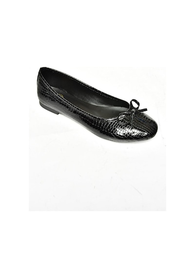 Fox Shoess726056307 Siyah Yılan Baskılı Kadın Babet Siyah