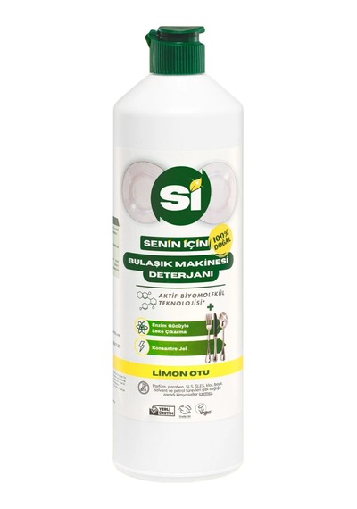 Si Senin İçin %100 Doğal Bulaşık Makinesi Deterjanı Limon Otu Yağlı 750 Ml.
