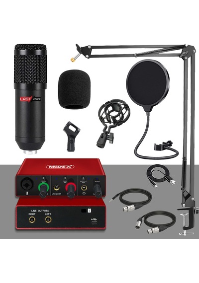 Midex Glx Paket-2 Bm800 And Mikrofon Ses Kartı + Stand Set