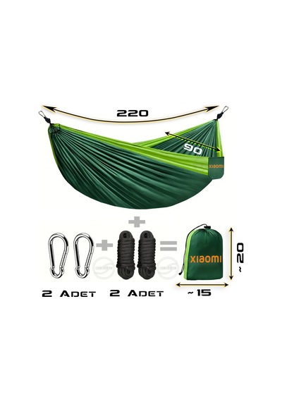 Xiaomi Heyshake Outdoor Kamp Hamağı - Geliştirilmiş Hibrit Seri - 220x90 Cm - 225kg Dayanıklılık Yeşil