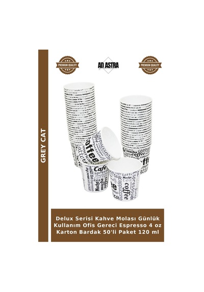 Delux Serisi Kahve Molası Günlük Kullanım Ofis Gereci Espresso 4 Oz Karton Bardak 50'li Paket 120 Ml