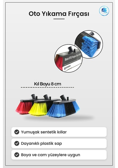 Oto Yıkama Fırçası Yumuşak Kaplı Araç Bakım Temizlik Sapı Dayanık