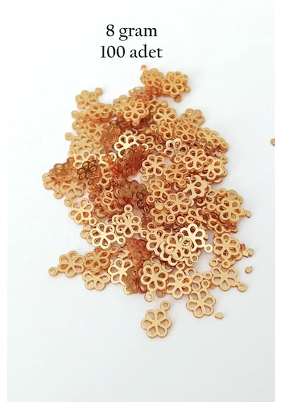Oya Abiye Bileklik Kolye Pleksi Metalik Plastik Pul Altın Renk 8 Gram 100 Adet - Bnc479
