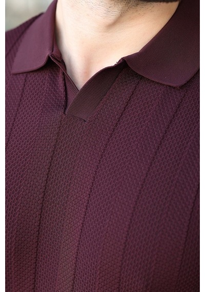 Madmext Mürdün Slim Fit Polo Yaka Triko Erkek Tişört E7491