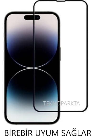 Apple Uyumlu   iPhone 14 Pro Max Ekran Koruyucu Tam Kapatan Tamperli Cam Kırılmaz Cam Full Hd Glass