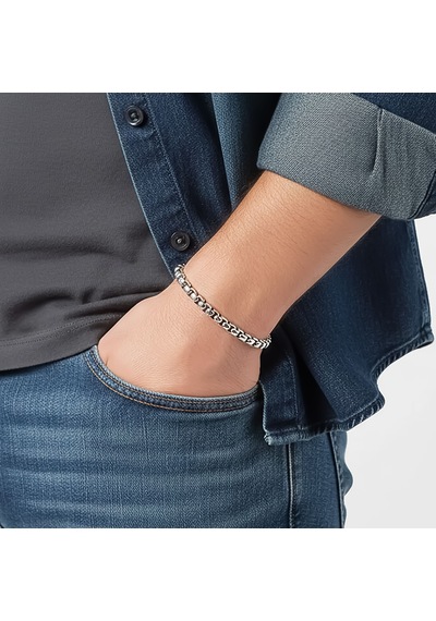 Premium Arnavut Çelik Zincir Bileklik 6mm Yuvarlak 3183czb2d6 - 20 Cm - Altın Renk Altın