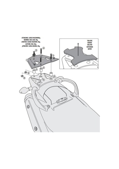 Gıvı Sra3101 Suzukı Dl 650 V-strom 11-16 Arka Çanta Taşıyıcı Tek Renk