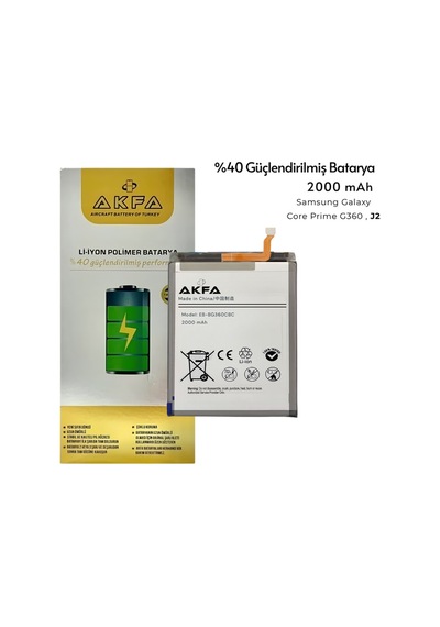 Samsung Sm J200, G360, G361h Uyumlu Batarya %40 Güçlendirilmiş 2000 Mah Eb-bg360cbc