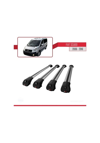 Fiat Scudo 2006-2016 Arası İle Uyumlu Ace-1 Ara Atkı Tavan Barı Gri 4 Adet Bar
