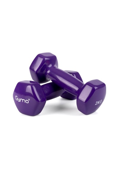 Gymo Hex Shape Vinil Dambıl 2x2kg Mor