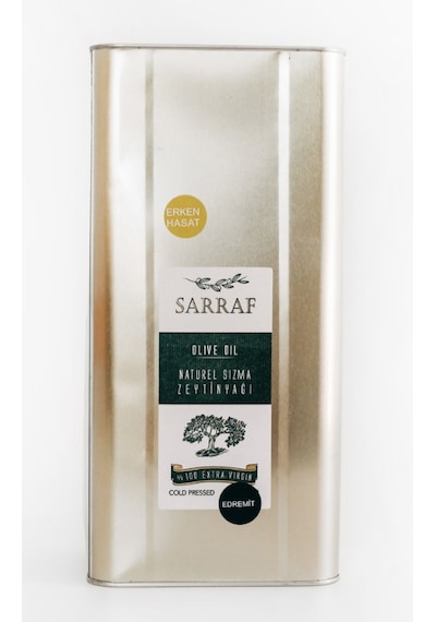 Sarraf Erken Hasat Soğuk Sıkım Naturel Sızma Zeytinyağı Teneke 5 L