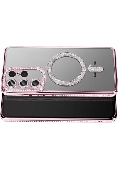 Joko Samsung Uyumlu Galaxy S26 Ultra Joke Simli Magneticsafe Kılıf - Pembe - Özel Seri 8683140917296