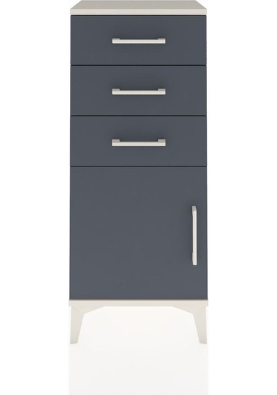 Arges Komodin Tek Raflı 3 Çekmeceli Tek Kapaklı 44x30x106 Aytaşı-antrasit Aytası