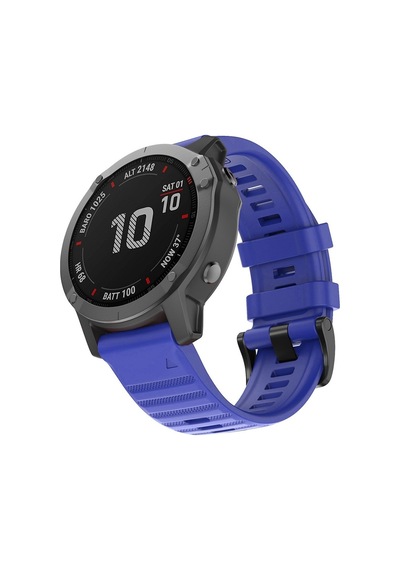 Caseonn Garmin Fenix 5x Kordon Quickfit Premium Spor Kayış Saks Mavi