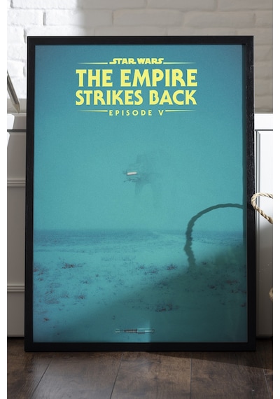 Star Wars Siyah Ahşap Çerçeveli Poster, Dekoratif Film Duvar Tablosu