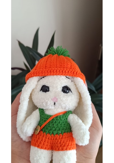 El Örgüsü Amiguruimi Tavşan Bebek - Dekoratif Ve Hediyelik Oyuncak 18 Cm