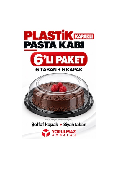 Şeffaf Pasta Kabı Ve Kapağı 6'lı Dayanıklı, Şeffaf Ve Şık Sunum Çözümü 6 Lı Paket