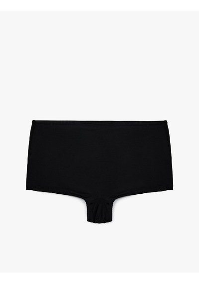 Koton Düz Kesim Şort Tankini Bikini Altı Siyah 6sak00007mm