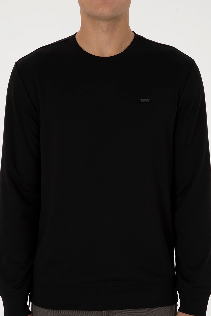 U.S. Polo Assn. Erkek Regular Fit Bisiklet Yaka Siyah Sweatshirt 50315483-VR046