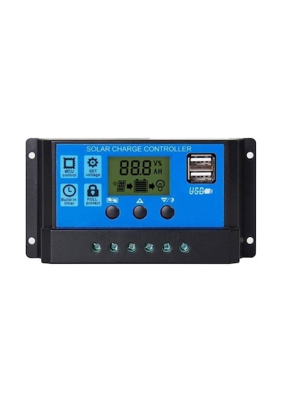 Solar Akü Şarj Kontrol Cihazı 30a Güneş Enerjisi Usb Çıkışlı