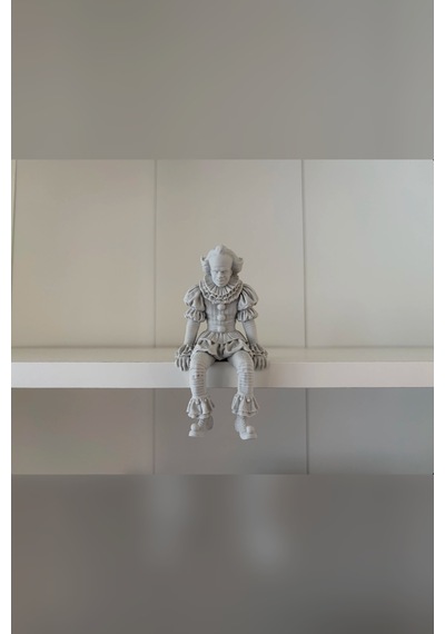 Zeroxo Korkunç Palyaço Figürü Oturan Dekoratif Biblo 9x9 Cm