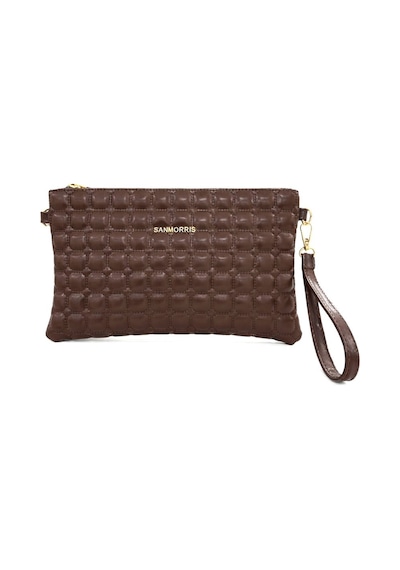 Sanmorris Kadın Suni Deri Ayarlanabilir Çapraz Ve El Askılı Portföy, Clutch Çanta Koyu Kahverengi
