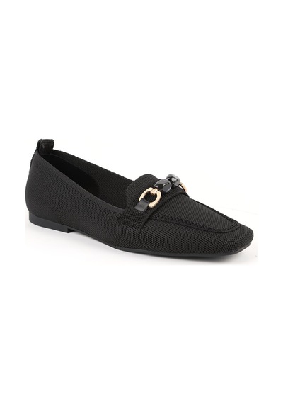 Libero L085.k4002 Toka Detaylı Esnek Triko Tpu Taban Kadın Loafer Ayakkabı" Siyah