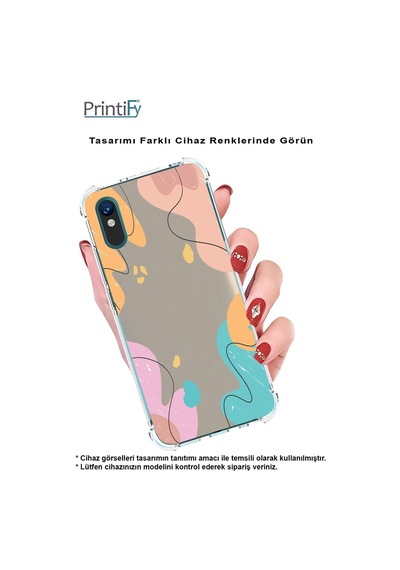 Huawei Mate 20 Lite Uyumlu Köşe Korumalı Antişok Kapak Karışık Renkler Tasarımlı Şeffaf Kılıf