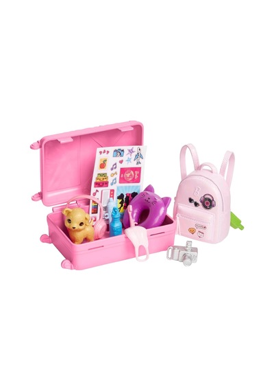 Barbie Seyahatte Bebeği Ve Aksesuarları Barbie Bebek Ve Aksesuarları, Yavru Köpeğiyle Seyahat Seti Hjy18 Genel