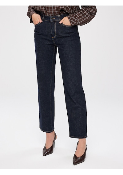 Faik Sönmez Straıght Fit Elastanlı Rınse Jean Pantolon W27jpn004 Uw27jpn004178 Koyu Lacivert