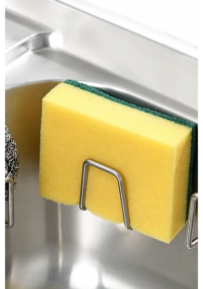 Paslanmaz Çelik Yapışkanlı Drenaj Evye Lavabo Sünger Tutucu Banyo Mutfak Organizer 4,5 cm