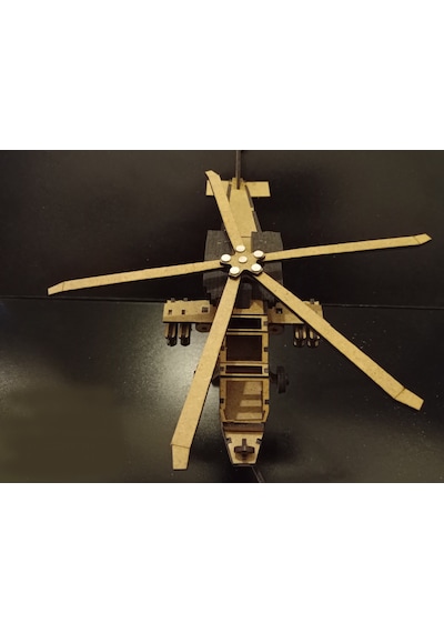 TLRhobi 3d Atakt129 Ahşap Helikopter Maket 35 x 29 x 20 CM
