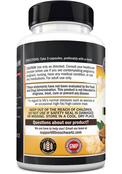 Bioschwartz Turmeric Curcumin With Bio.pe.rine 1500 Mg 180 Kapsül 60 Serving