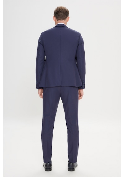 AC&Co / Altınyıldız Classics Erkek Lacivert Slim Fit Dar Kesim Mono Yaka Takım Elbise Lacivert