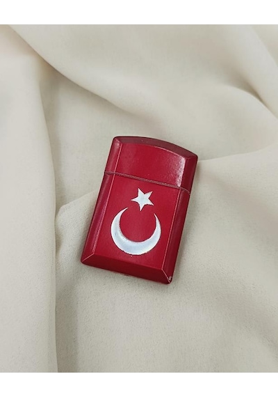 Çakmak Metal Gazlı Doldurulabilir Ay Yıldız Çakmak