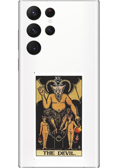 Samsung Galaxy S22 Ultra Uyumlu Şeffaf Kılıf The Devil Tasarımlı