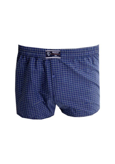 Mode Xl Büyük Beden Erkek Boxer Desenli Poplin 6348 Lacivert 001