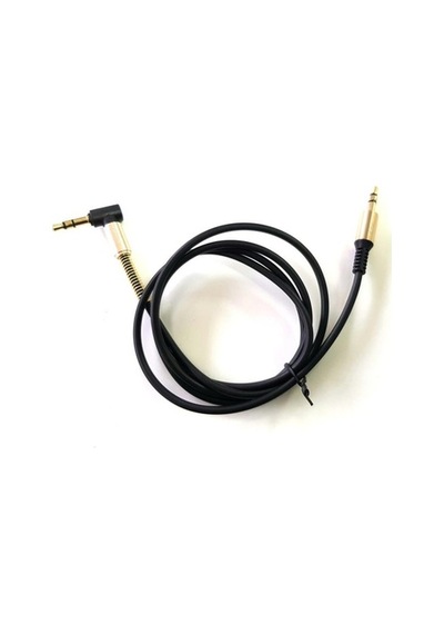 Electroon 3,5Mm Stereo Gold Jaklı Siyah Silikon Aux Kablo 1Metre