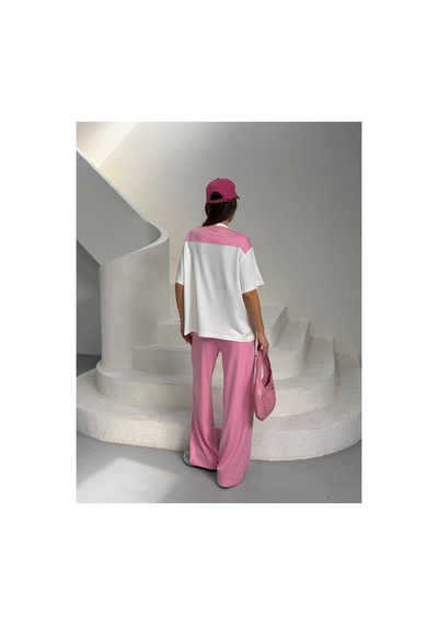 Unika Boutique Şal Yakalı Garnili Modal Kumaş Kadın Eşofman Takım Pembe